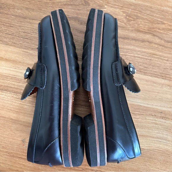 Coach Lenox Platform Loafer Women Size 10 Black Leather Embellished G1218 - Picture 9 of 14